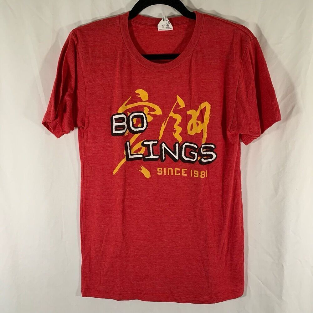 Charlie Hustle Bo Lings Shirt Unisex Small Red Graphic Print Short Sleeve Crew